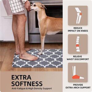 1/2 Inch Thick Cushioned Anti Fatigue Waterproof Kitchen Rug,  17.3"x28"